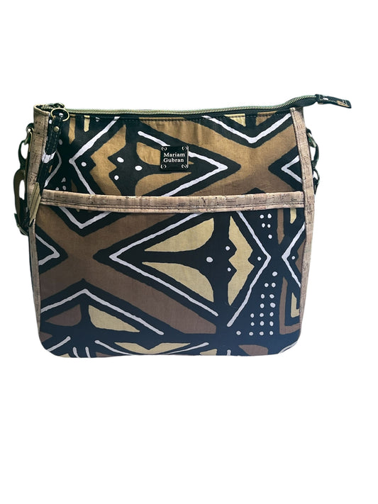 Cork and African fabric bag